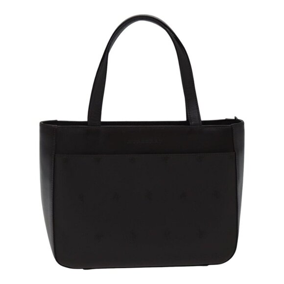 BURBERRY Hand Bag Nylon Leather Brown Silver Auth - Picture 3 of 16